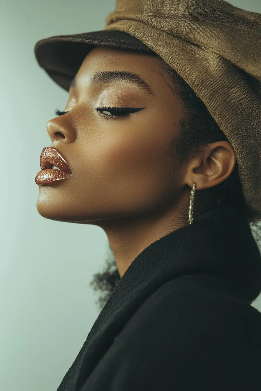 Zariah Bloom with a striking profile, exuding elegance and soulful confidence